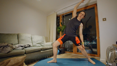 Reverse warrior pose